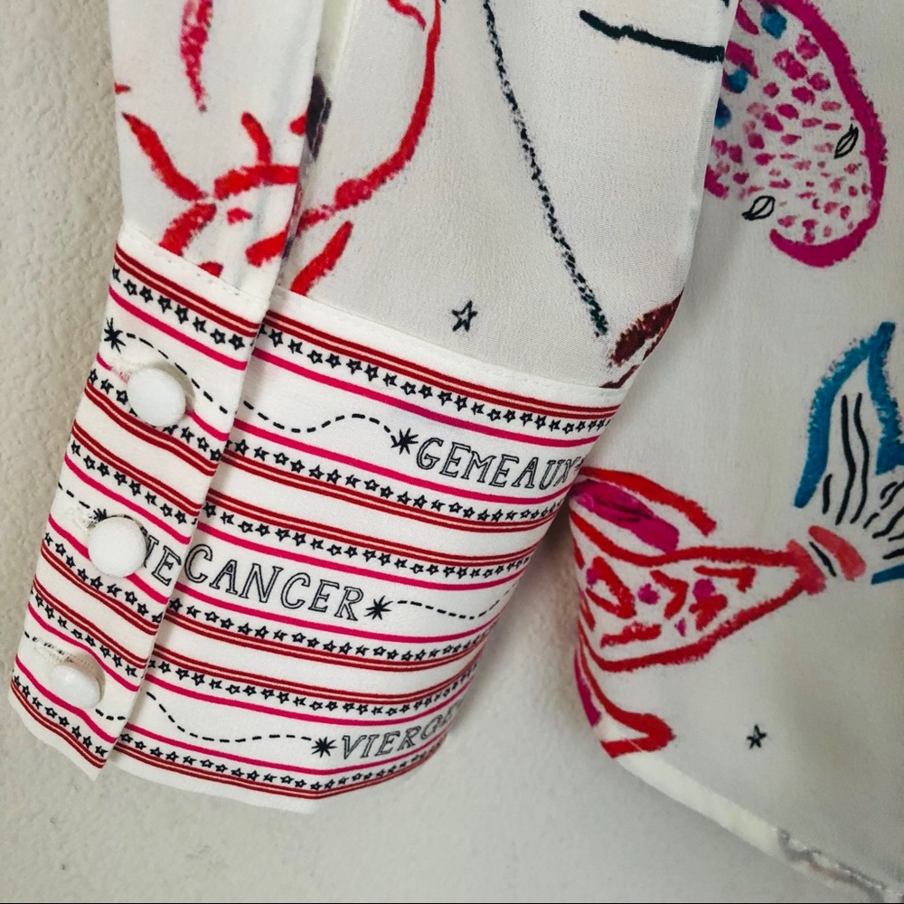 NWT Sézane Ann Astrology Blouse Size 38 - Picture 10 of 12